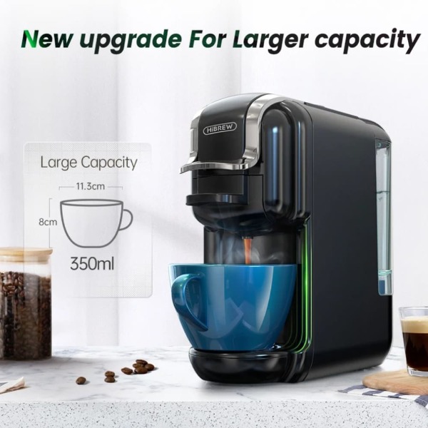 HiBREW 5-in-1 Capsule Coffee Machine Hot/Cold Cappuccino Nespresso ESE Pod 19Bar